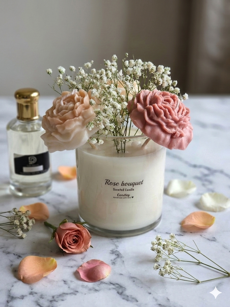 White Rose Wax Candle (Set of 6)