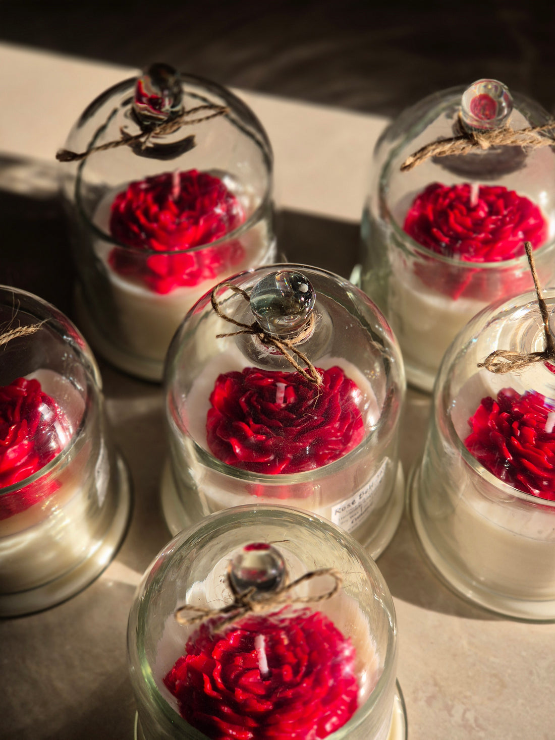 Rose Bell Candle Jar - Red