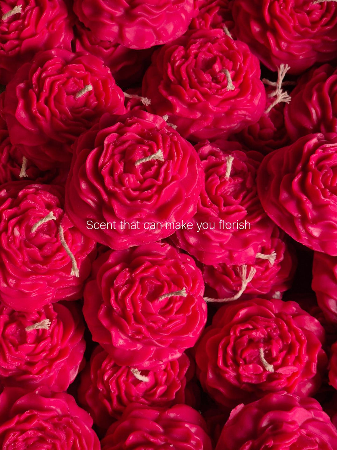 White Rose Wax Candle (Set of 6) - Red
