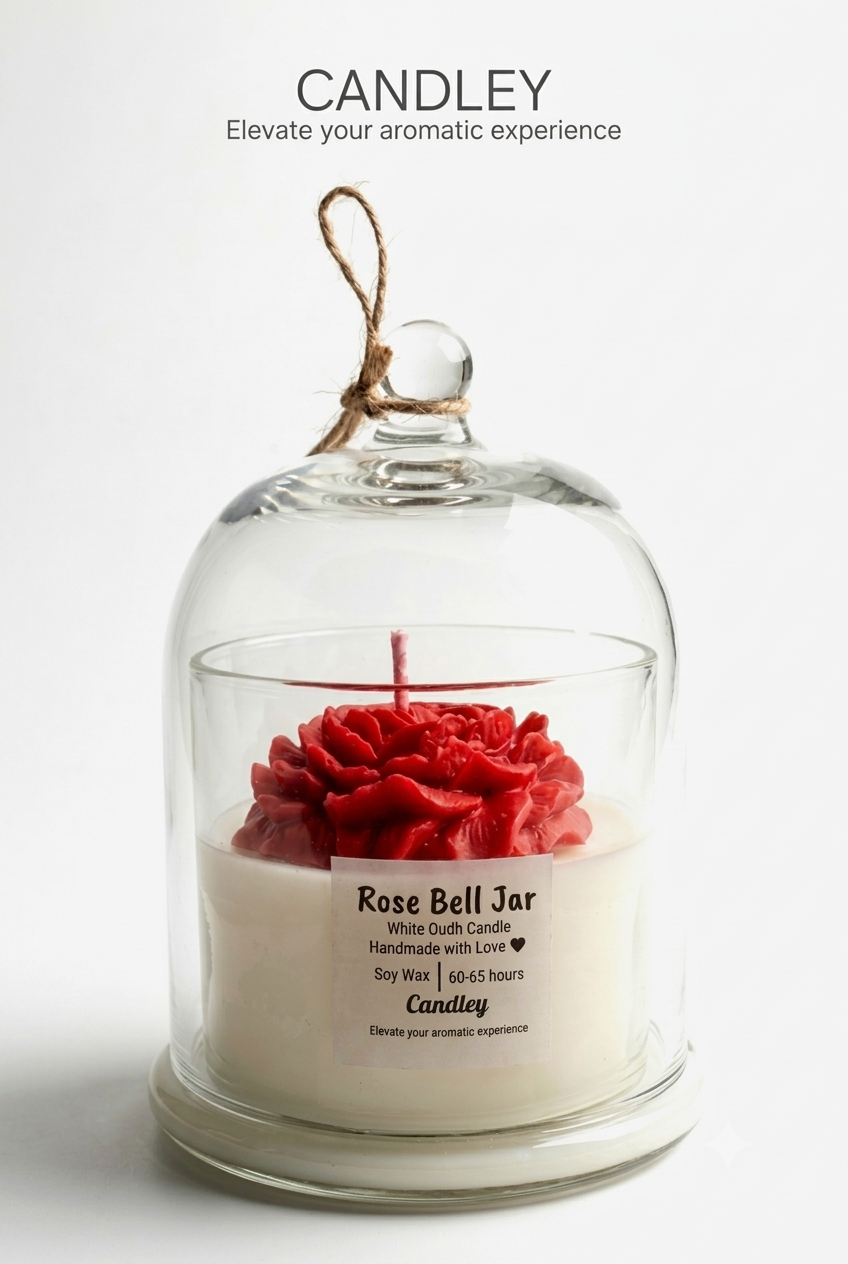 Rose Bell Candle Jar - Red
