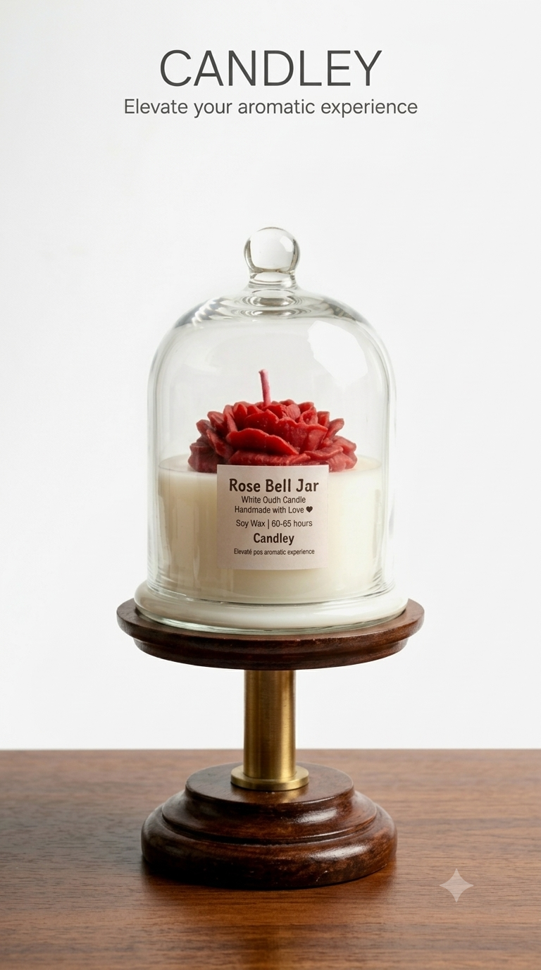 Rose Bell Candle Jar - Red